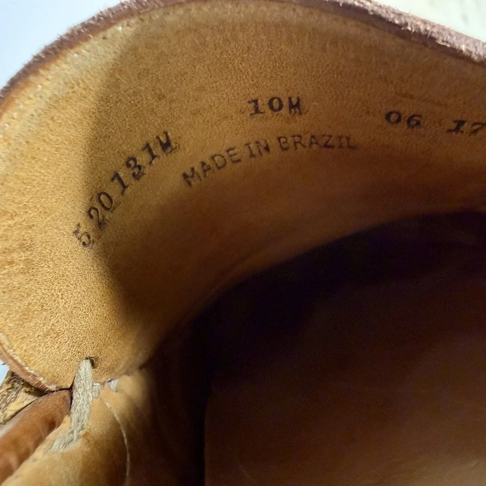 Martin Dingman Shoes Mens 10 Brown Suede Leather Loafer Slip On Lug Sole Moc Toe